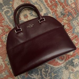 Dark purple leather Kate Spade satchel handbag. Great condition!